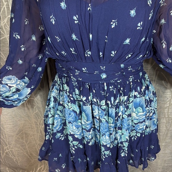 ANTHROPOLOGIE LET ME BE BLUE MOCK NECK MINI DRESS S NWT - Picture 5 of 10